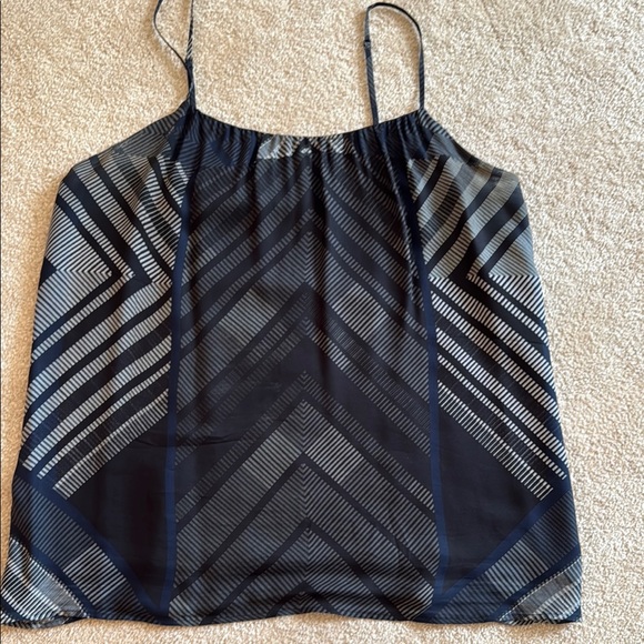 Vince Tops - Graphic Black/Navy and Gray Camisole